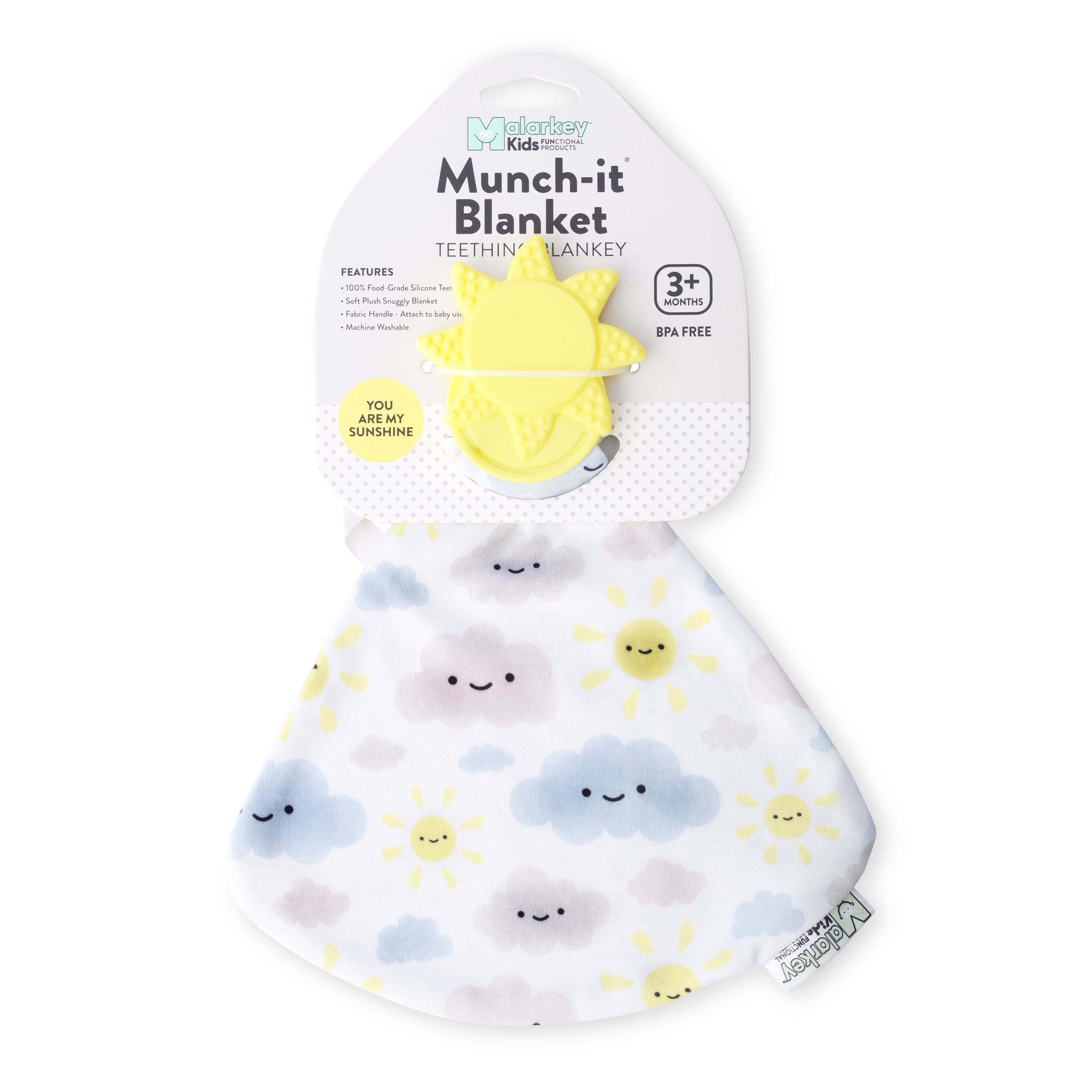 Malarkey Kids Munch-It Blanket: Teether and Cozy Blanket Combo for Teething Babies - You Are My Sunshine