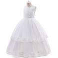 thumbnail image 1 of HAWEE Robe en Dentelle pour Fille pour Enfants Mariage Demoiselle d'Honneur Concours Fête Formelle Longue Robe Princesse Communion Robes en Tulle, 1 of 6