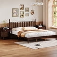thumbnail image 1 of Walnut King Size Platform Bed - Retro Gourd Headboard, 1 of 8