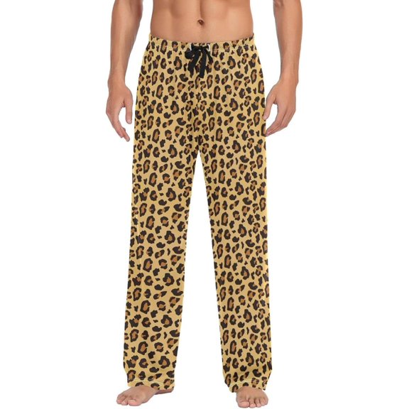 GZHJMY Fashion Leopard Print Pajama Pants, Mens Lounge Pants Super Soft Men Pajama Bottoms, Christmas New Year Birthday Father's Day Gifts, XX-Large