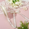 thumbnail image 3 of Cinta de organza blanca de 1 pulgada y 50 yardas con borde dorado, transparente, suave y lisa, rollos de cinta de gasa con carrete., 3 of 9