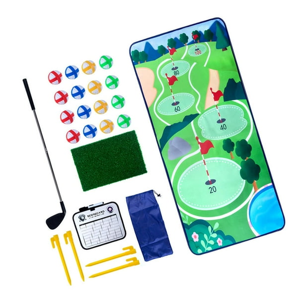 Juego de golf para niños con pelotas adhesivas, juguete deportivo y tapete para golpear. Pradera