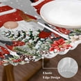 thumbnail image 3 of Grey Christmas Round Tablecloth, Fitted Table Cover with Elastic for 45"-54" Round Tables, Gnomes Xmas Tree Poinsettia Eucalyptus Table Cloth Outdoor Indoor Dinning Party Waterproof Tablecloths, 3 of 7