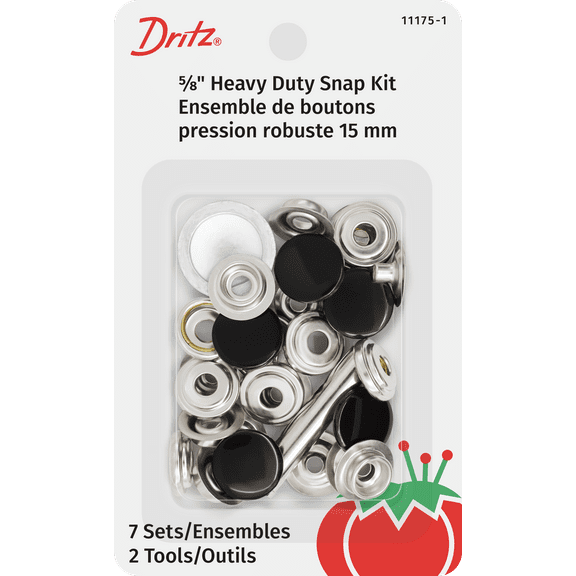 Dritz Snaps - Heavy Duty Snap Kit, 7 Count 5/8"