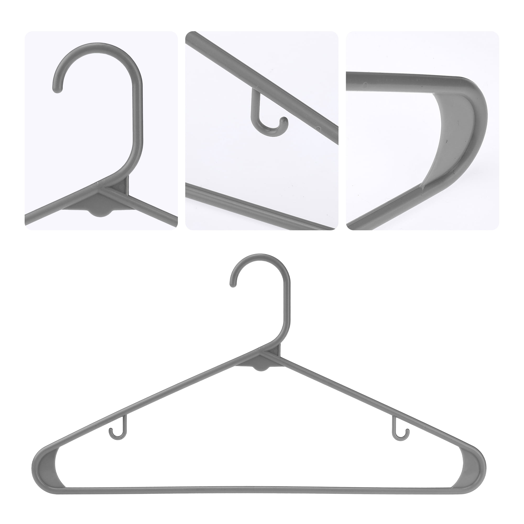 REGALWOVEN 20 Pcs Plastic Hangers, Coat Hangers, Perfect Space Saving Clothes Hangers for Closet, Clothing, Coats, Pants, or Shirts Gray