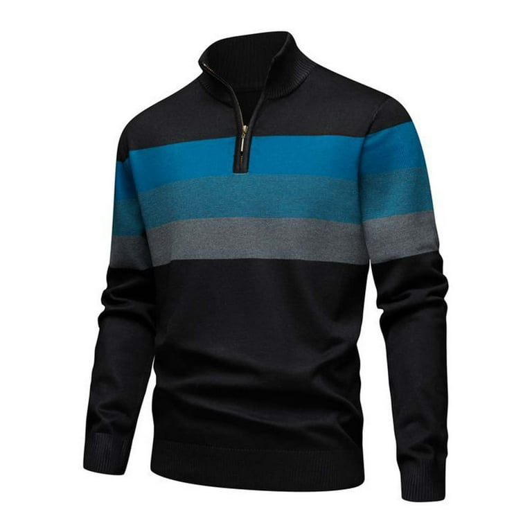 CYiJun George Mens Quarter Zip Sweaters Soft Casual