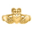 thumbnail image 5 of 14K Yellow Gold Ring Band Themed Men's Claddagh, Size 9, 5 of 5
