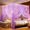 thumbnail image 1 of CHUANK Cozy Pink Square Bed Canopy for Girls  Romantic Mosquito Net, 1 of 6