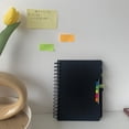 thumbnail image 2 of 2 Pieces Spiral Notebook Steno Business Notepad Wide Ruled Notebooks With Pen Holder And Sticky Notes Index Tabs Page Markers For School Office Business Travel, 180Sheets Totally (Black), 2 of 5