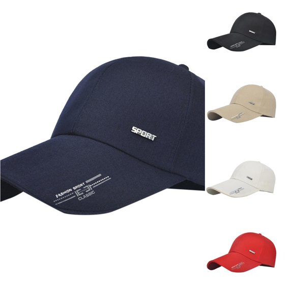 XIAOCHA Mens Metal‑Badge Sports Cap Breathable Dad Hat Casual Daily Baseball Cap,Navy