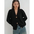 thumbnail image 3 of Women'S 2025 Fashion Casual Open-Front Long-Sleeved Chunky Knitted Sweater Jacket, 3 of 5
