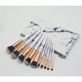 thumbnail image 2 of Brochas de maquillaje Juego de brochas de maquillaje de mármol profesional, cerdas sintéticas naturales suaves y sin olor, 10 brochas de maquillaje + bolsa de cosméticos LingWen 9024736129928, 2 of 5