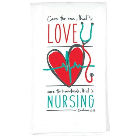 

Care Love Nursing Teal 18 x 22 Cotton Decorative Tea Hand Towel Flour Sack