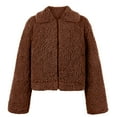 thumbnail image 5 of Dxzfnsa Winter Coats for Women Womens Ladies Warm Artificial Wool Coats Zipper Up Solid Color Jackets Long Sleeve Lapel Collar Fleece Sweatshirt Coats, 5 of 6