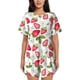 thumbnail image 1 of Fotbe Strawberry1 Conjunto de Pijama Estampado para Mujer, 2 Piezas, Ropa de Dormir con Camiseta de Manga Corta y Shorts Suaves-Large, 1 of 6