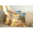 thumbnail image 2 of Ambesonne Tropical Throw Pillow Cover 2 Pack, Exotic Sandy Beach, 16", Cream Blue, 2 of 5