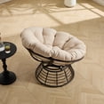 thumbnail image 4 of Seizeen Papasan Chair, Rattan Reading Chair for Outdoor Indoor, 360° Swivel Circle Chair with Cushion and Frame, Patio Porch Pool Furniture Chair for Garden Deck, 4 of 8