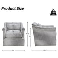 thumbnail image 2 of Bonzy Home 360° Swivel Striped Accent Chair, Upholstered Fabric Leisure Armchair with Removable Cushions, Blue & White Stripe, 2 of 5