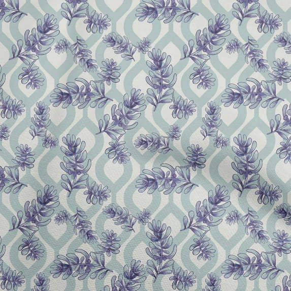 oneOone Cotton Cambric Purple Fabric Leaves Sewing Material Print Fabric By The Yard 56 Inch Wide