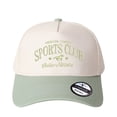 thumbnail image 3 of Vergiac SPORTS CLUB Letter Embroidered Color Block Trucker Hat Unisex Adjustable Cotton Breathable Fashion Cap for Travel Daily Wear, 3 of 5