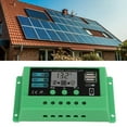 thumbnail image 1 of Controlador de carga solar Regulador de panel PWM Pantalla LCD ajustable 12V 24V Carcasa verde 20A VoborMX herramienta, 1 of 8