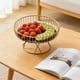 thumbnail image 4 of Bandeja de hierro para frutas y aperitivos con base de mármol | Plato versátil para servir en la mesa de centro del salón | Diseño geométrico blanco o negro | Tamaño: 23 o 27 cm, 4 of 6