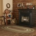 thumbnail image 3 of VHC Brands Tea Cabin Rustic Oval Area Rug, Green Jute Striped, Detached Non-Skid Rug pad 36x60, 3 of 3