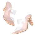 thumbnail image 4 of Zapatos de mujer Sandalias transparentes con pinchos de calabaza en la parte superior, tacones altos, punta cuadrada, informales, sin cordones Wmkox8yii  ytu2264, 4 of 9