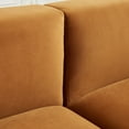 thumbnail image 7 of Orby Velvet Right Facing Sectional Sofa - Mid-Century Modern Style, Cognac Velvet Upholstery, High-Density Foam, Solid Wood Base, 124"W x 73.62"D - Perfect for Living Rooms, 7 of 7