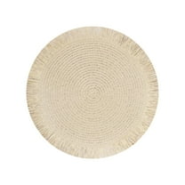 hulanddfd Woven Placemats, Round Table Mat-Woven for Kitchen and Dining Decor Heat Insulation Pad for Kitchen or Cooking Beige