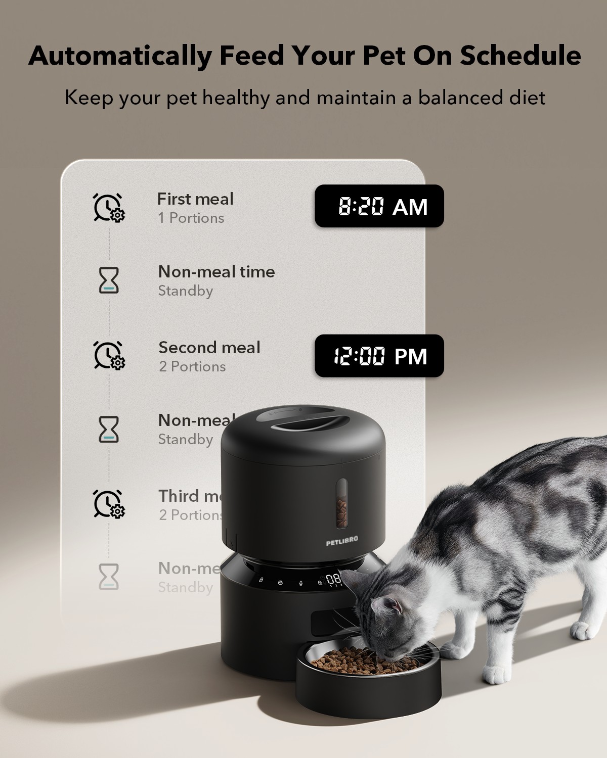 Petlibro 3L Automatic Cat Feeder with Voice Record photo 4