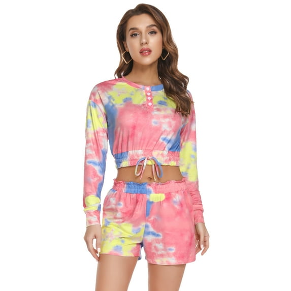 Purcoar Two Piece Outfits for Women Lounge Sets Button Down Top and Shorts Set Sweatsuits with Pockets