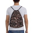 thumbnail image 2 of Drawstring Backpack, Coffee Bean Light Waterproof Sports Gym Bag Draw String Back Bag for Men Women, Sackpack Cinch Workout Bag for Sports, Travel, Swimming, Beach, 2 of 8