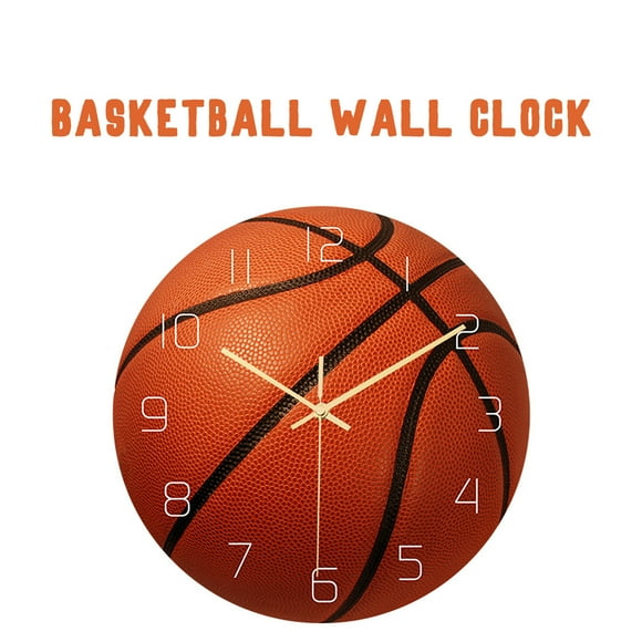 EGNMCR Room Decor Home Decor Round basketball appearance wall clock mute home decoration wall clock wall clock