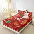 thumbnail image 4 of Manfei Cartoon Santa Claus Queen Sheet Sets 4-Piece for Boys Girls, Kawaii Gingerbread Flat Sheet, Snowflake Christmas Tree Queen Fitted Sheet, Microfiber Bedroom Decor, 4 of 7