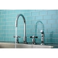 thumbnail image 3 of Kingston Brass Millennium Widespread Kitchen Faucet, Polished Chrome, 3 of 7