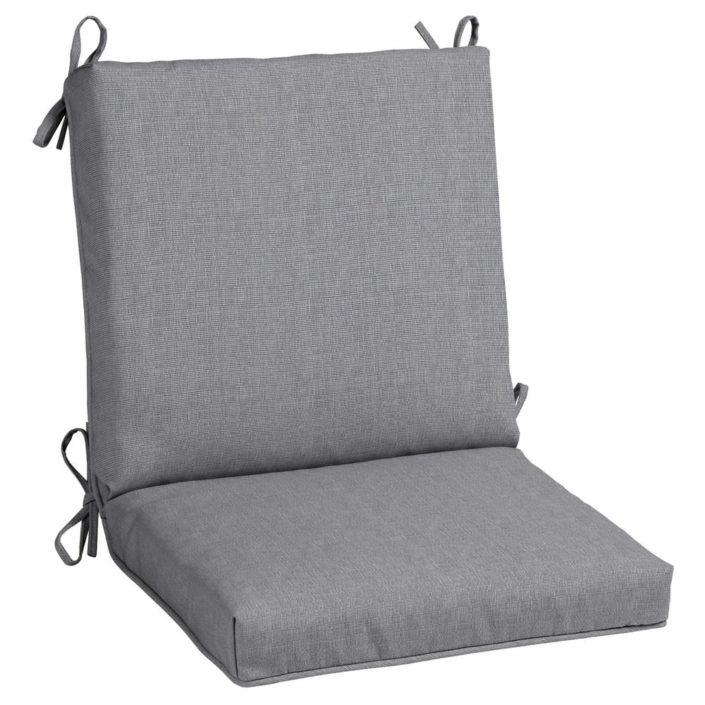 Hampton Bay 20 in. X 19 in. Stone Gray Outdoor Mid Back Dining Chair