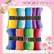 Friendship Bracelet String 50 Skeins Fashionable Rainbow Color Embroidery Floss Cross Stitch Embroidery Thread Cotton Floss Bracelet Yarn,Craft Floss