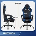 thumbnail image 3 of BestOffice Gaming Chair Office Chair with Footrest Lumbar Support Headrest Armrest Adjustable PC Gamer Chair (Blue), 3 of 7