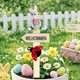 thumbnail image 5 of Decoraciones de Pascua, adornos de Pascua, regalos de Pascua, decoración de Pascua, conejos de resina, placas de bienvenida de madera, decoración de cerámica para el hogar y el jardín, inserción de ta, 5 of 6