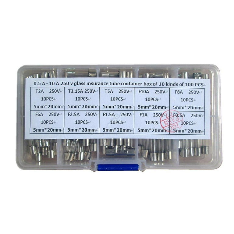 Amazon.com: NOVOCE 100Pcs Glass Tube Fuse 5 * 20MM 0.1A 0.2A