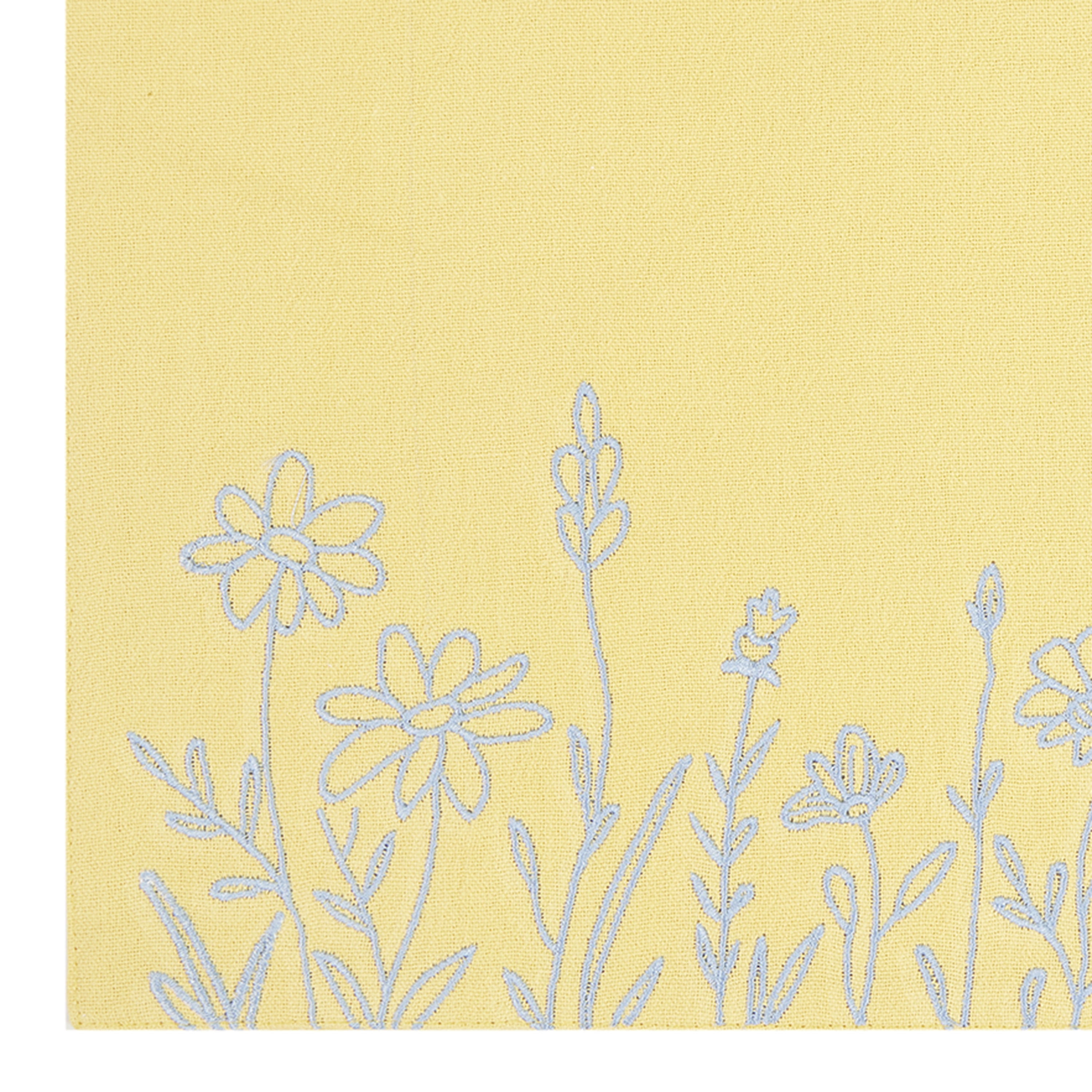 Easter Embroidered Floral 4 pack Table Placemat Set - 14" x 19" Each - 100% Cotton, Yellow
