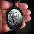 thumbnail image 5 of AOOOWER Black Cord Graveyard Bat Statement Necklace Jewelry Gift for Women, 5 of 8