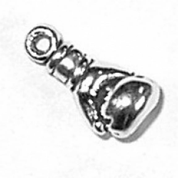 Sterling Silver 16" .8mm Box Chain 3D Small Boxing Glove Pendant Necklace