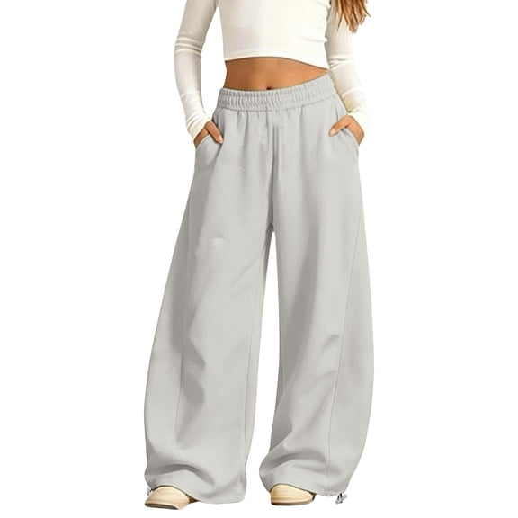 HIPYLO Teen Oversized Wide Leg Pants with High Waistband Tween Sweatpants for Girls in Flowy Fabric Girls Pants