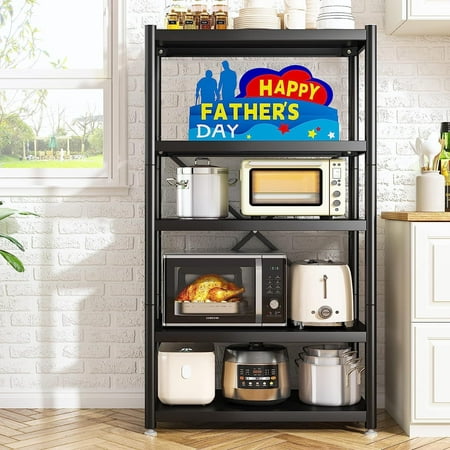 

YhbSmt Kitchen Bakers Rack Heavy Duty Bakers Rack with Storage for Kitchen Stand 1158LBS Hight Adjustable Rolling Wheels Microwave Rack Stand 5 Tier Bakers Rack for Kitchens 65.5 H*31.5 W*15.5 D