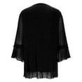 thumbnail image 5 of Likimi Womens Mardi Gras Shirt V Neck Solid Color Sequin 3/4 Sleeve Loose Fit Fashion Elegant Tops Black Size M, 5 of 5