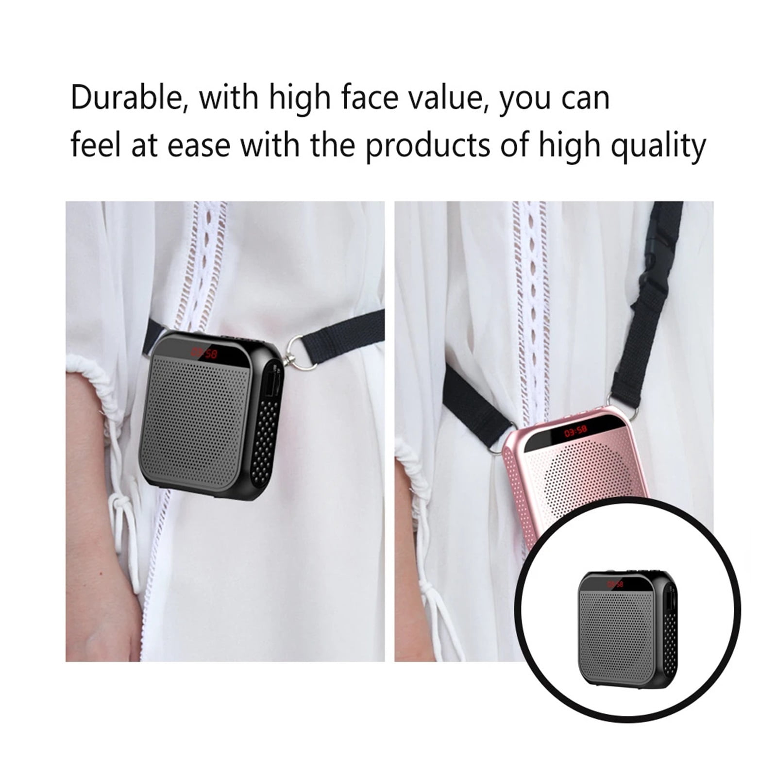 Voice Amplifier Replacement Rubber Coating Digital Audio Speaker Black ,Powerful&Original Sound