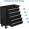thumbnail image 4 of Ktaxon 5-Drawer Rolling Tool Chest, Tool Storage Cabinet with Lockable Wheels, Tool Organizer Box for Garage, Warehouse & Repair Shop, Black, 4 of 7