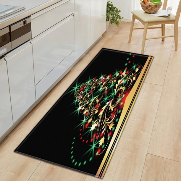 Christmas Home Carpet Christmas Runner Mat Non Slip Decorative Entryway